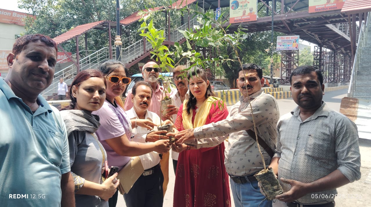 पर्यावरण दिवस पर पौधारोपण कर पौधे का वितरण कर दिया संरक्षण का संदेश